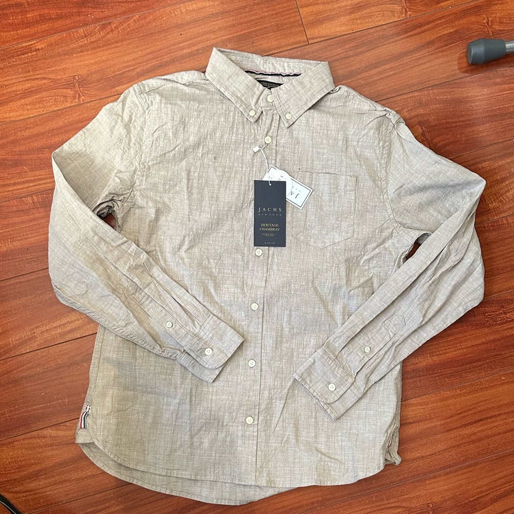 NWT Jachs heritage chambray work shirt tan